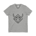 Western Skull V-Neck Tee — Desert Bull Skull Graphic Shirt
