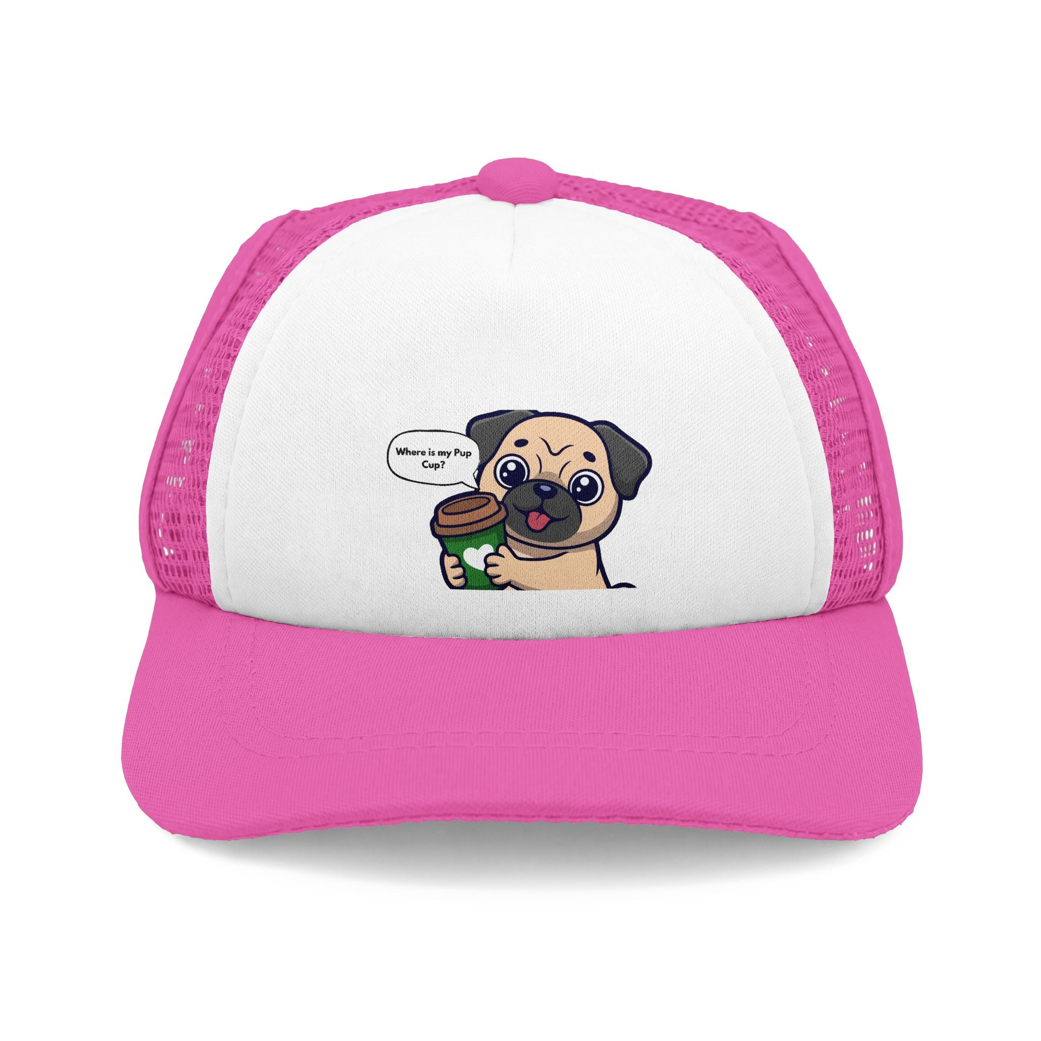 Pug Snack Foam Trucker Hat – Cute Pup Cup