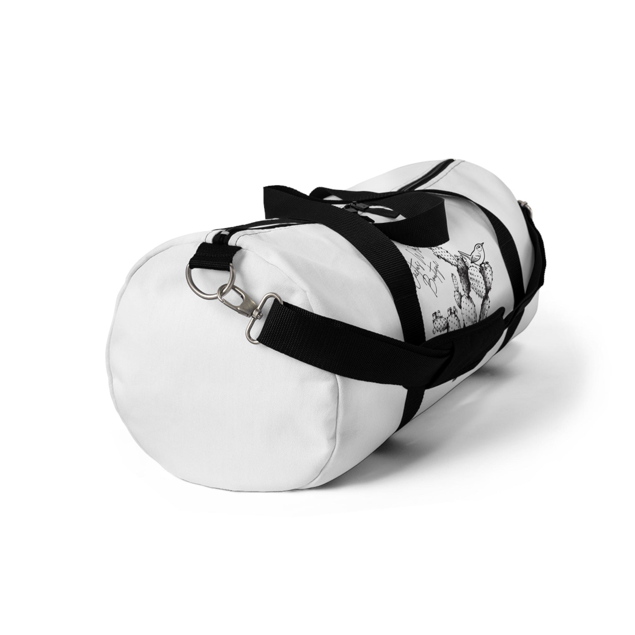 Cactus Sketch Duffel Bag – Boho Botanical Travel Gym Bag