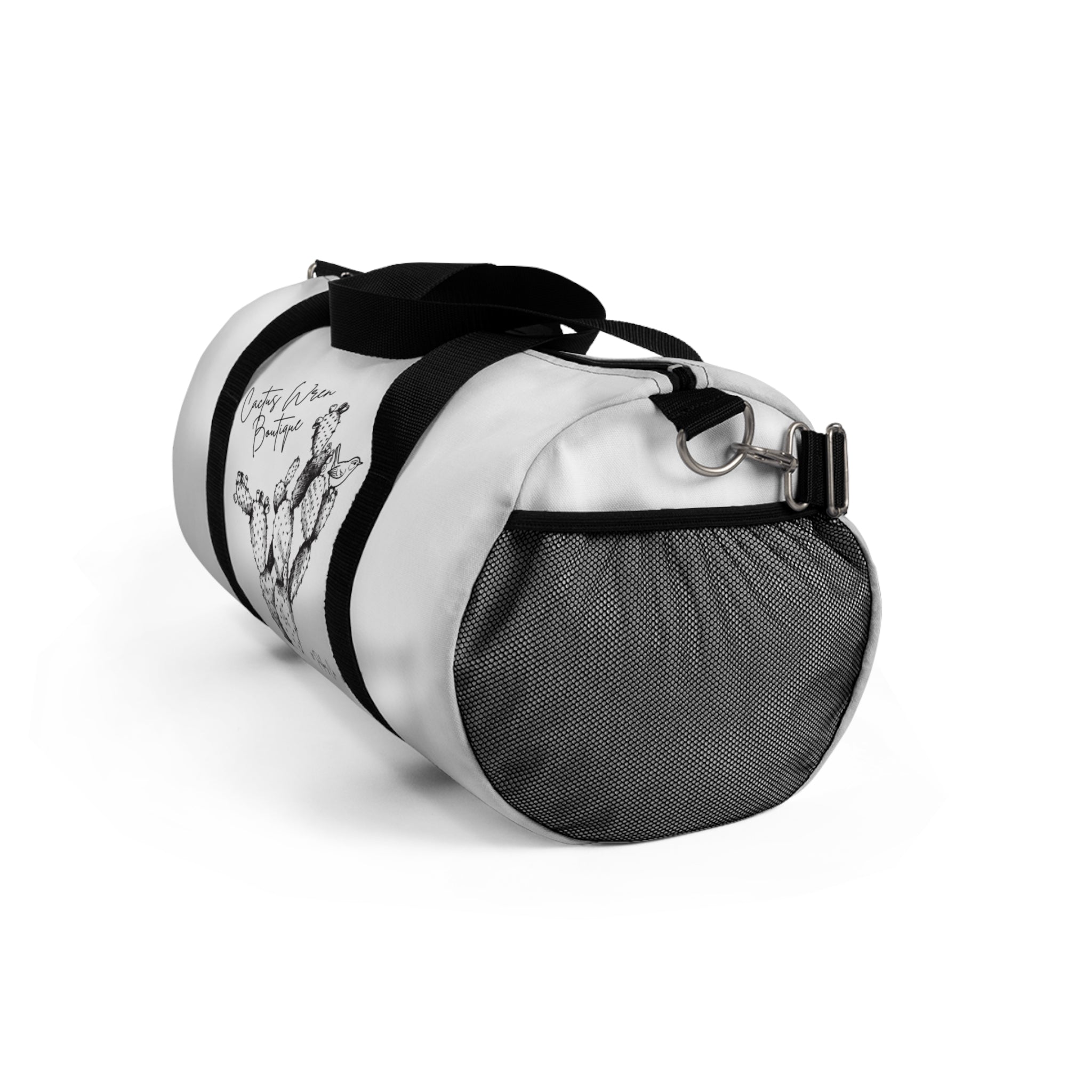Cactus Sketch Duffel Bag – Boho Botanical Travel Gym Bag