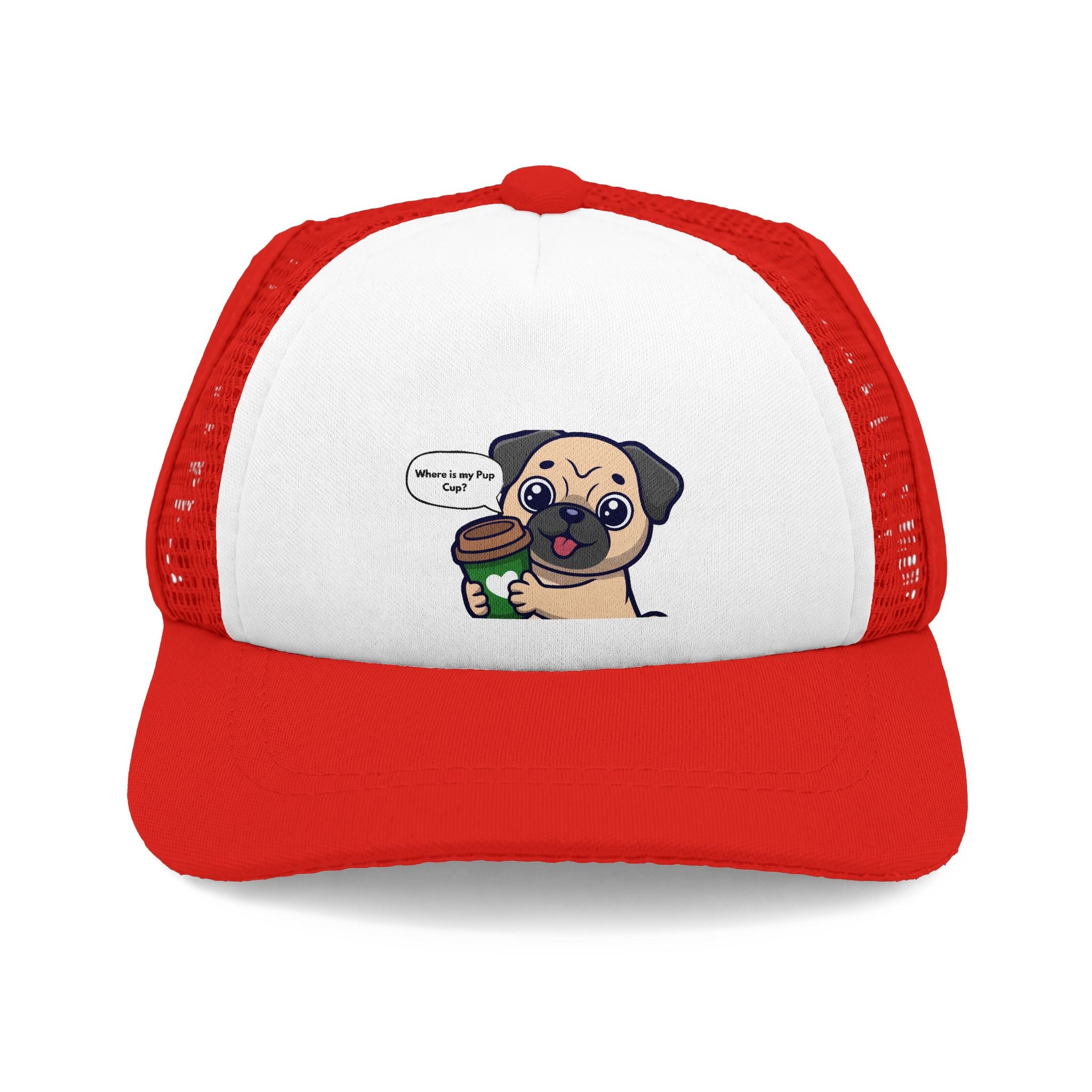 Pug Snack Foam Trucker Hat – Cute Pup Cup