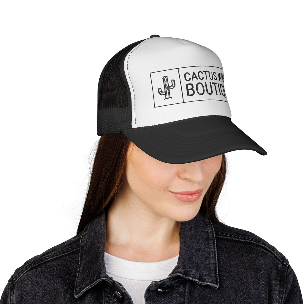 Cactus Wren Boutique Trucker Hat — Desert Cactus Logo Mesh Cap