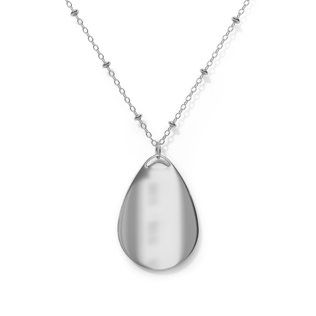 California Floral Oval Necklace — State Outline with Rose Pendant