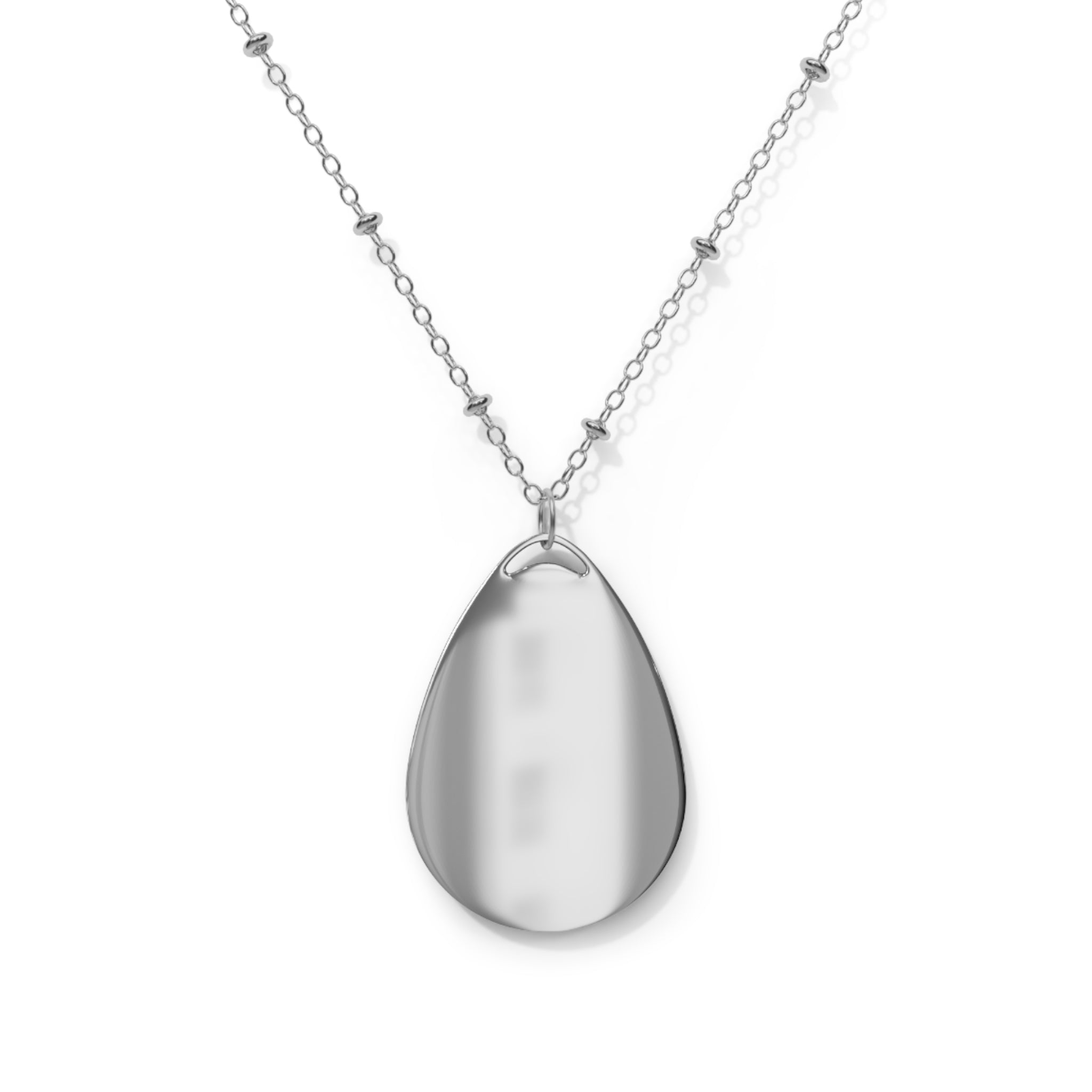 California Floral Oval Necklace — State Outline with Rose Pendant