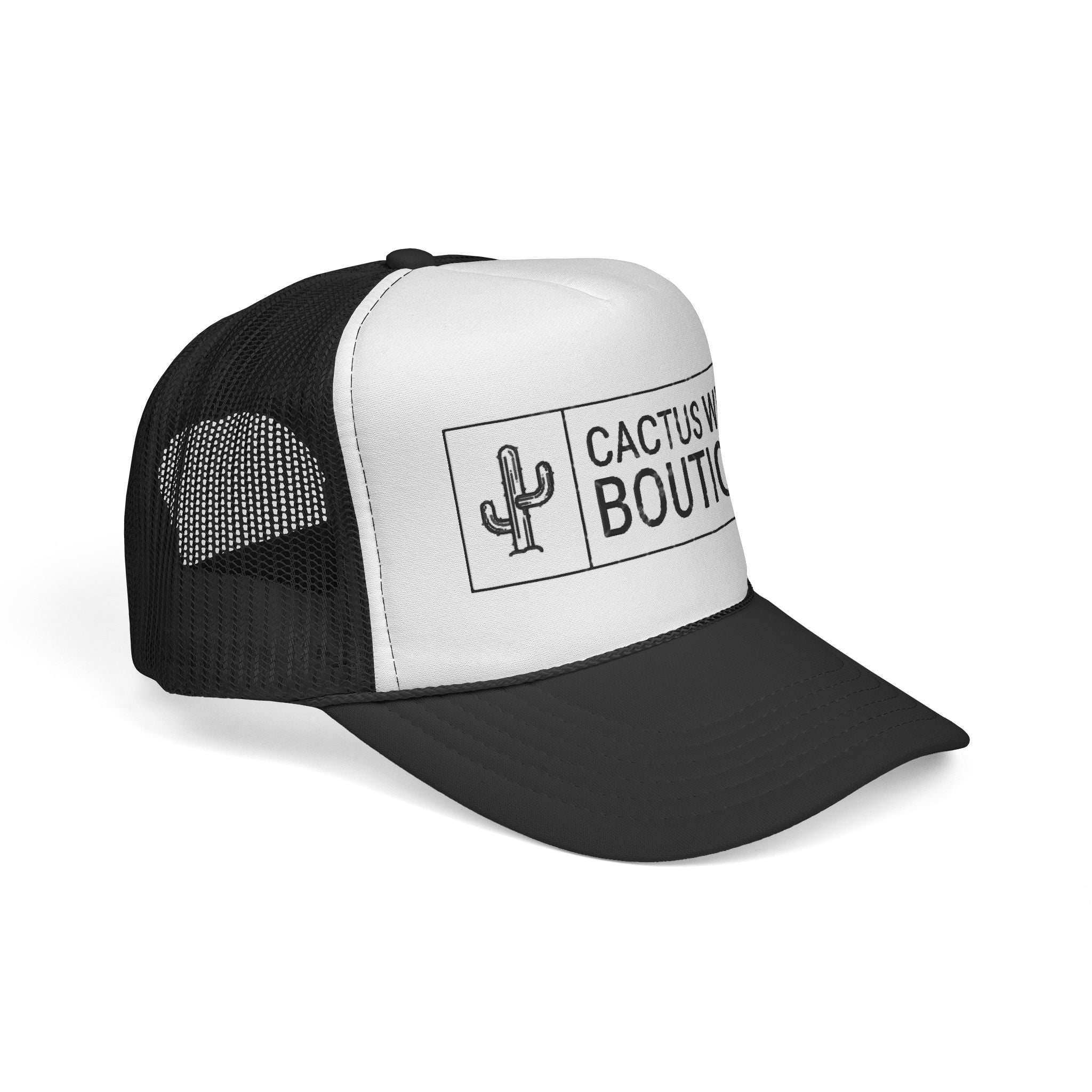 Cactus Wren Boutique Trucker Hat — Desert Cactus Logo Mesh Cap