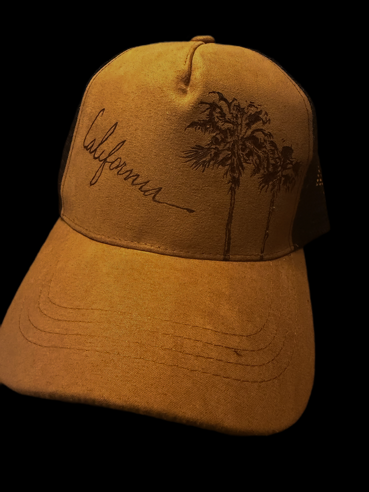 Faux Suede Brown Ball Cap