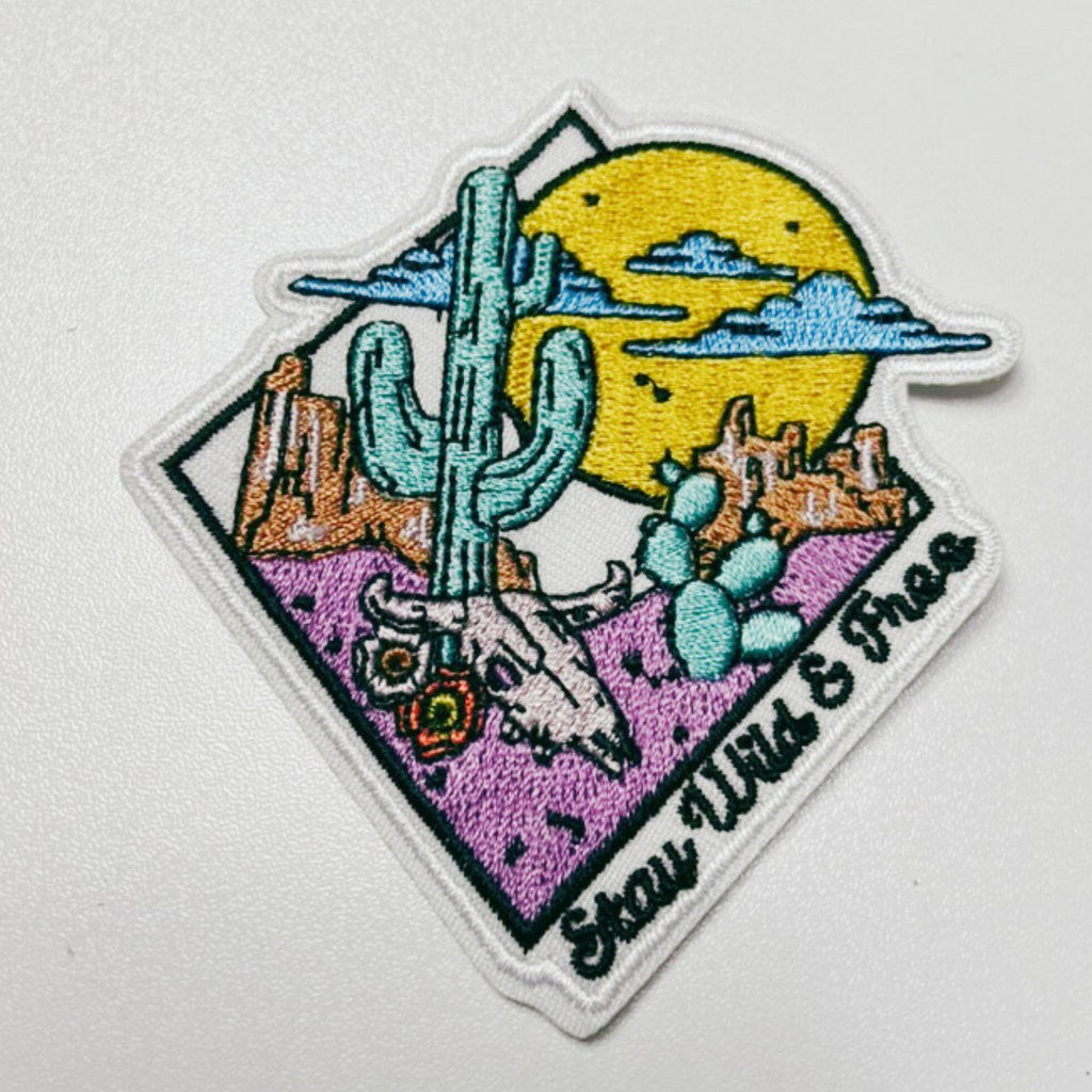 3" Stay Wild & Free  - Embroidered Hat Patch