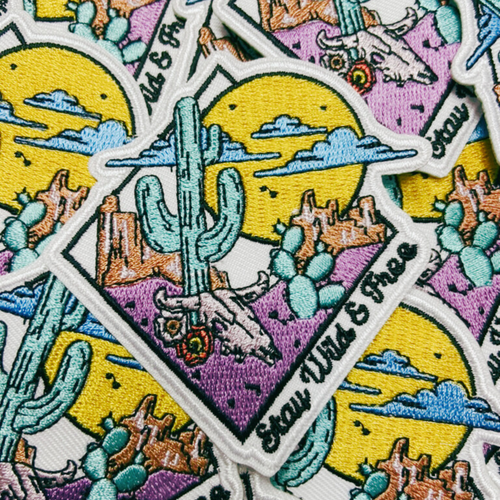 3" Stay Wild & Free  - Embroidered Hat Patch