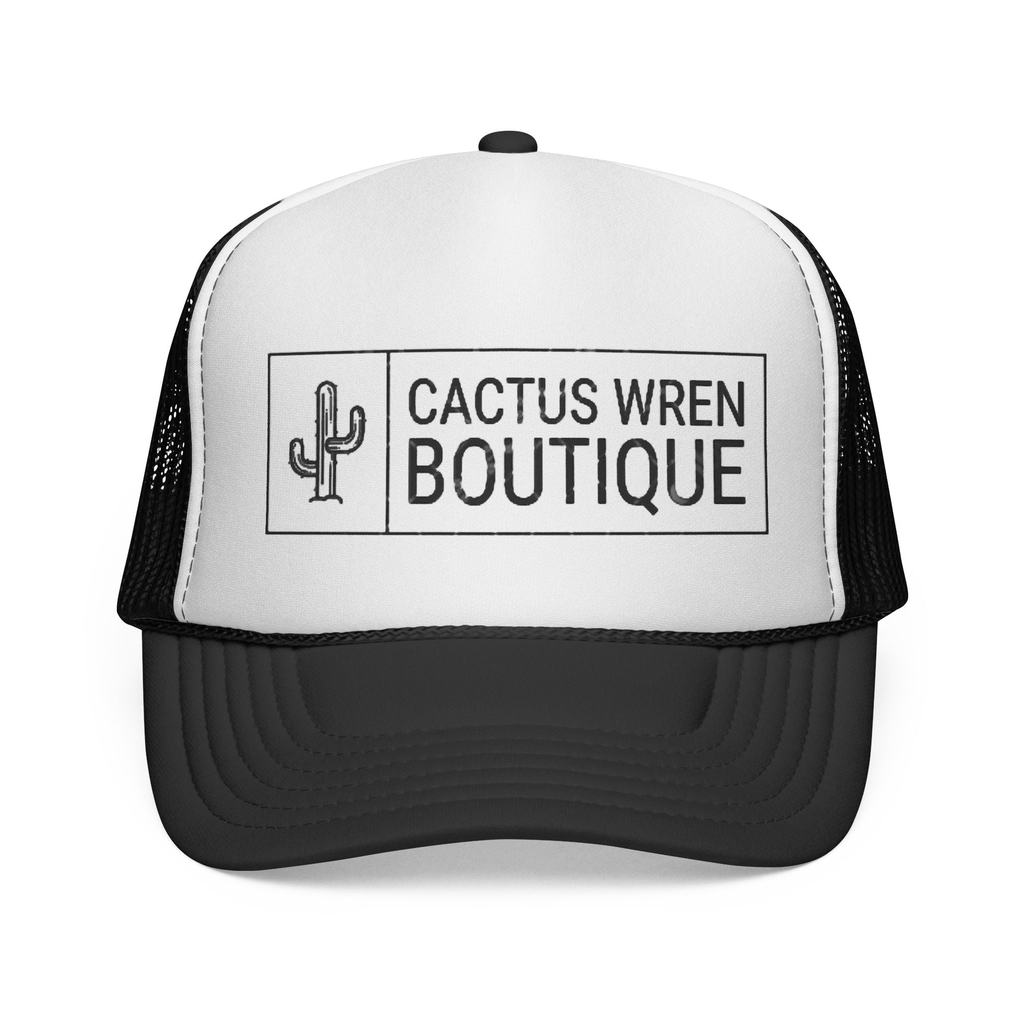 Cactus Wren Boutique Trucker Hat — Desert Cactus Logo Mesh Cap