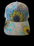 Faux Suede Ball Cap Sunflower