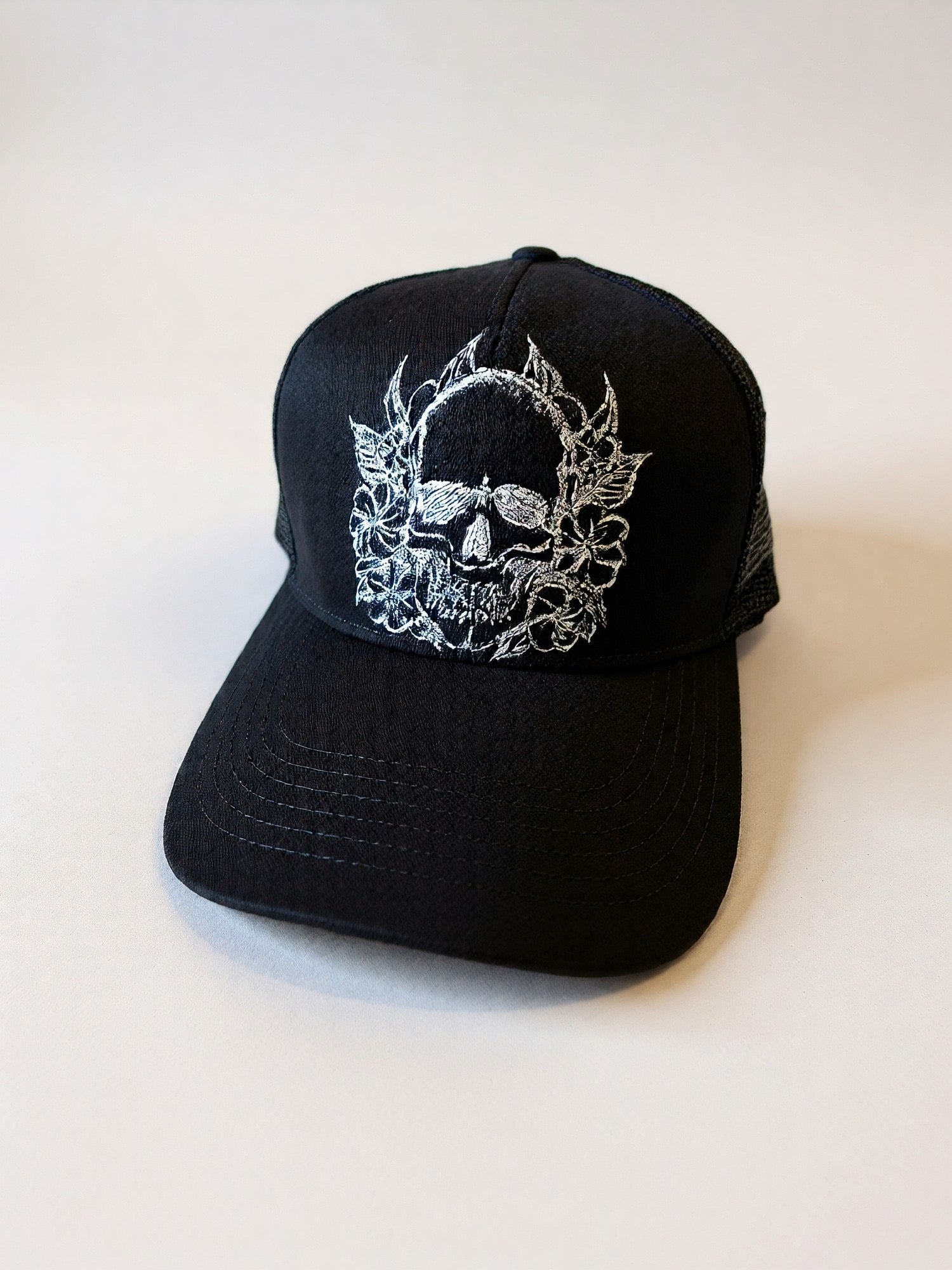 Black Faux Suede Ball Cap