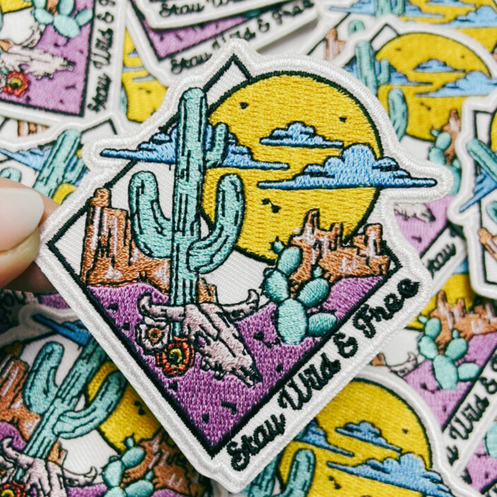 3" Stay Wild & Free  - Embroidered Hat Patch