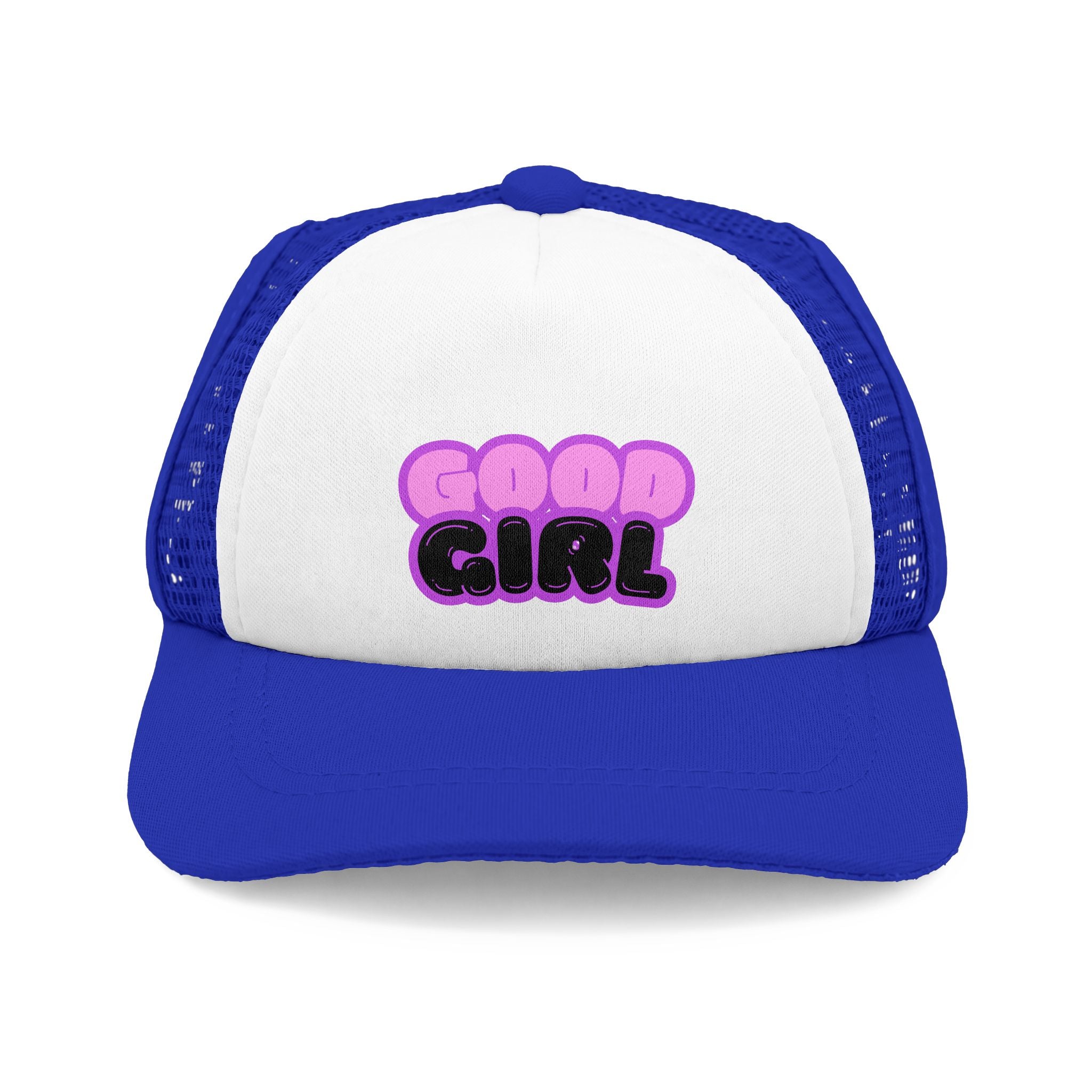 Good Girl Trucker Hat — Cute Pink Bubble Letter Dog Foam Cap