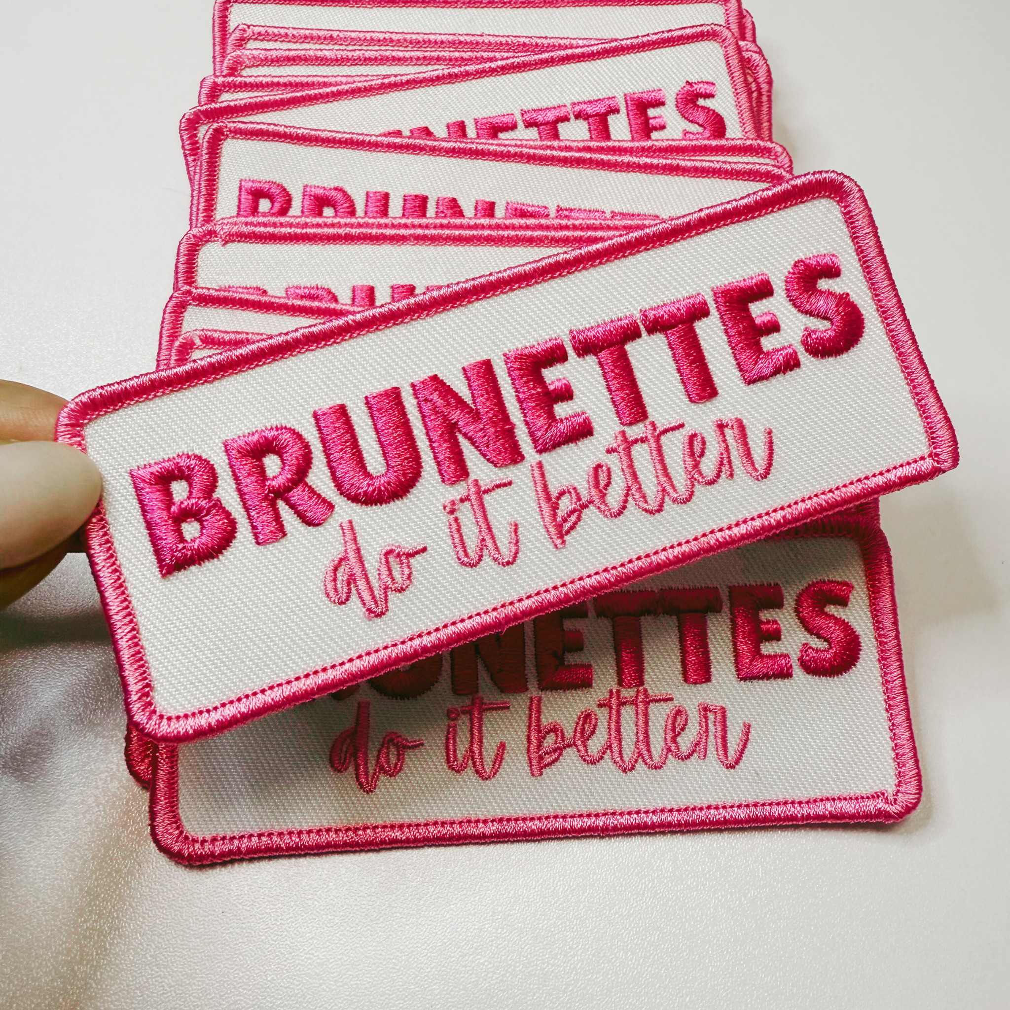 4" Brunettes Do It Better  -  Embroidered Hat Patch