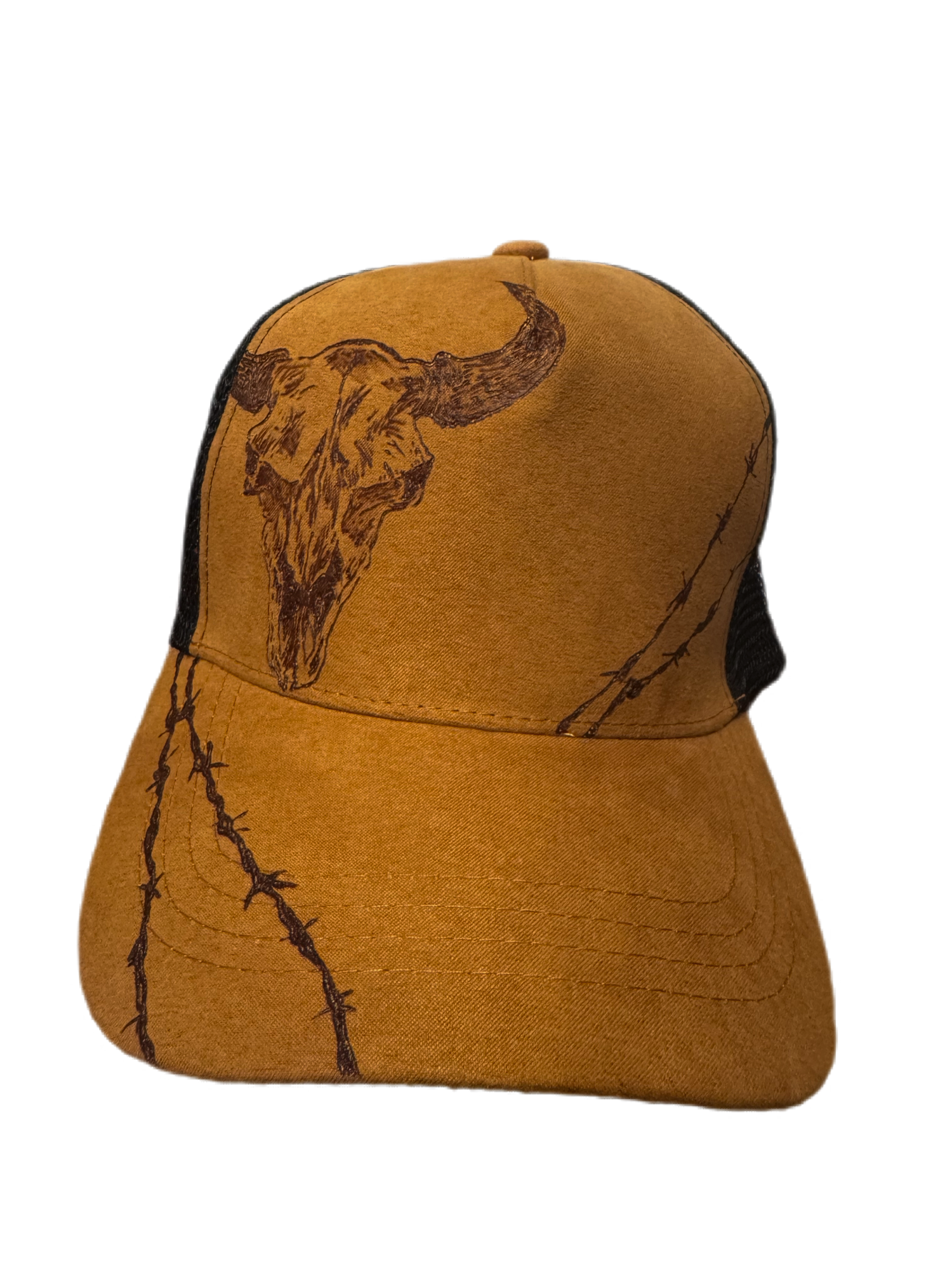 Faux Suede Brown Ball Cap