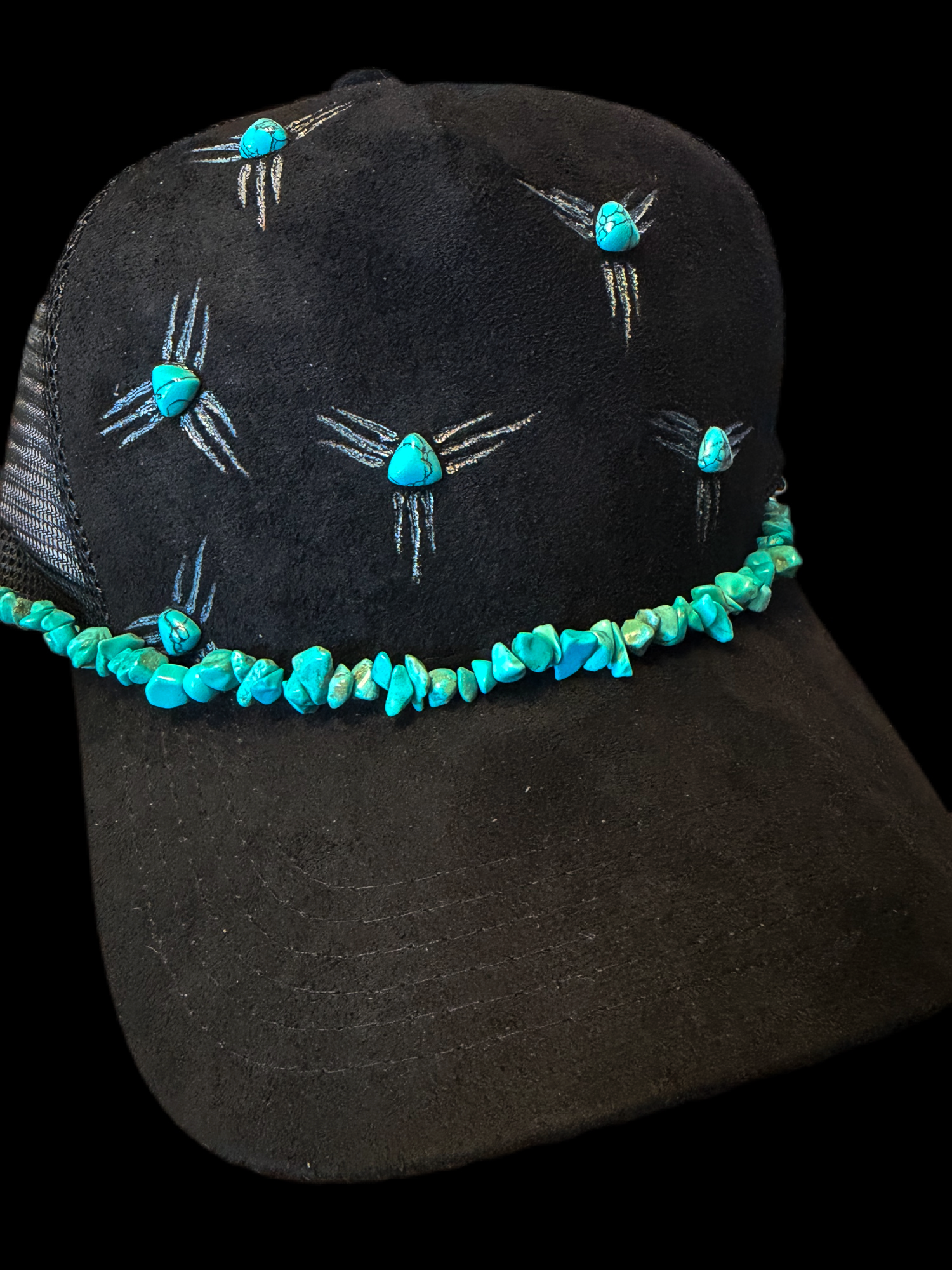 Black Faux Suede Ball Cap