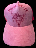 Pink Faux Suede Ball Cap Desert Darling
